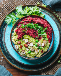 Erbsen Hummus & Rote Bete Hummus