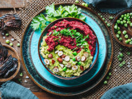 Erbsen Hummus & Rote Bete Hummus