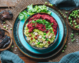 Erbsen Hummus & Rote Bete Hummus