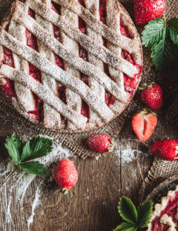 Rhabarber-Erdbeer Kuchen vegan