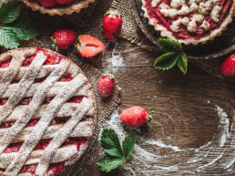 Rhabarber-Erdbeer Kuchen vegan