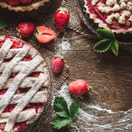 Rhabarber-Erdbeer Kuchen vegan