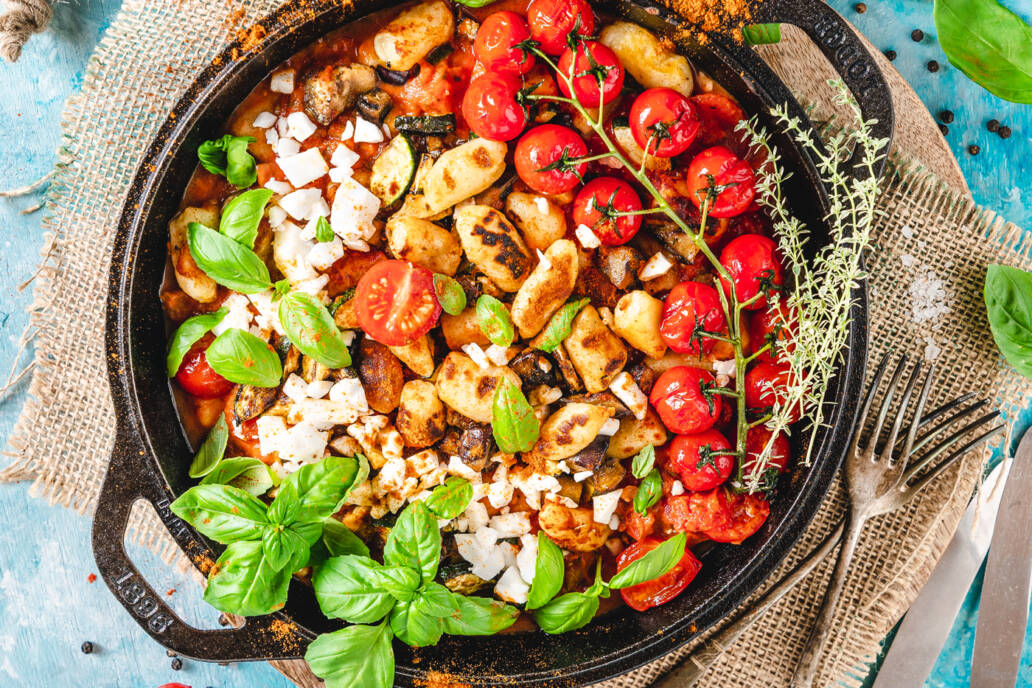Vegan Gnocchi with Tomato Sauce and Feta