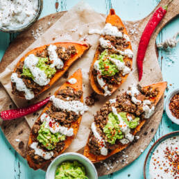 Süßkartoffeln Hackfüllung vegan earthneedsvegans