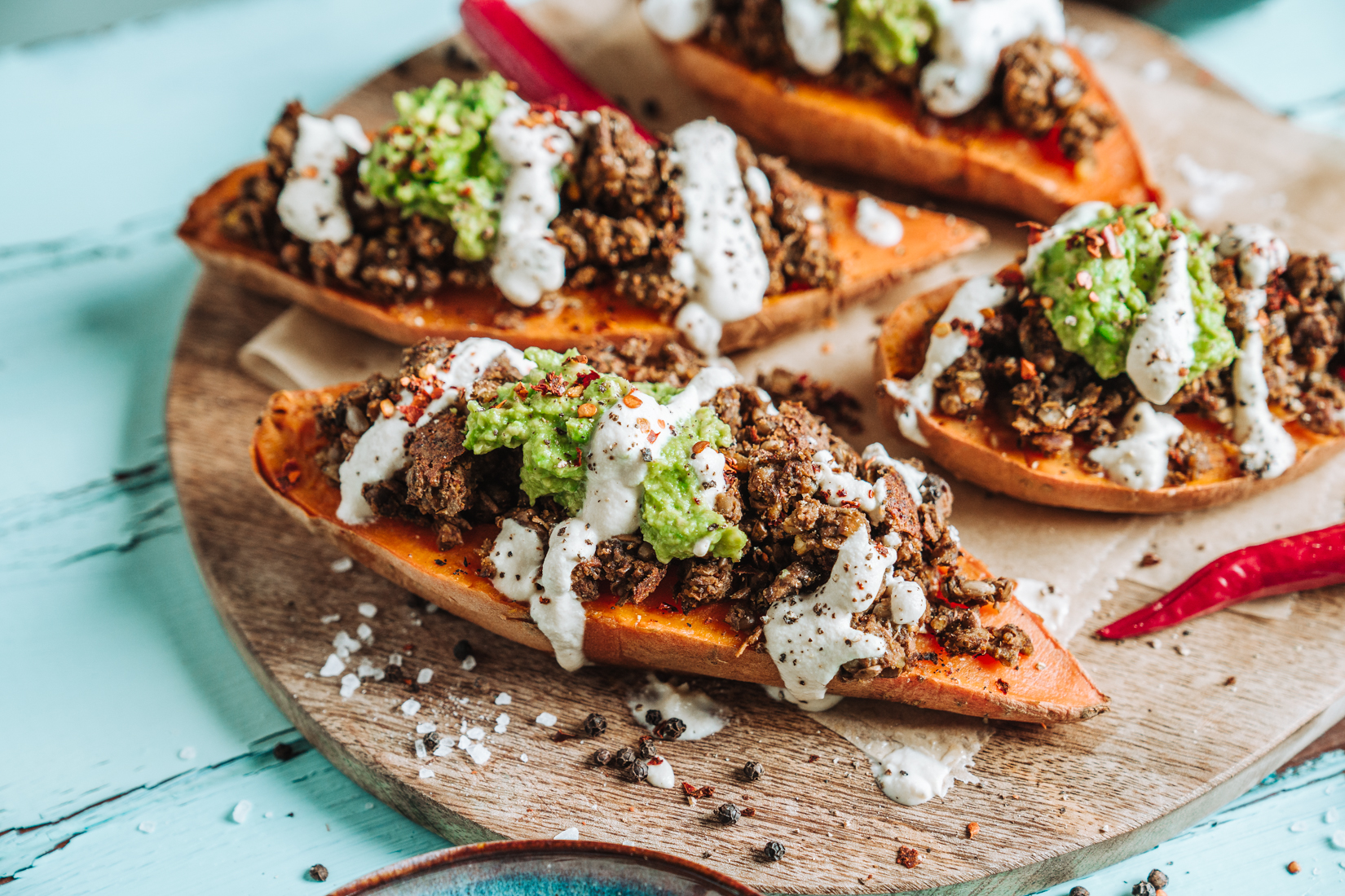 Süßkartoffeln Hackfüllung vegan earthneedsvegans