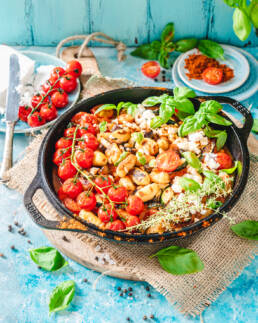 Vegan Gnocchi with Tomato Sauce and Feta