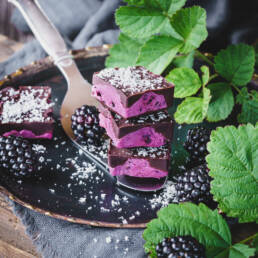 Brombeer Kokos Bars vegan