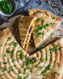 gefüllte Pizza vegan