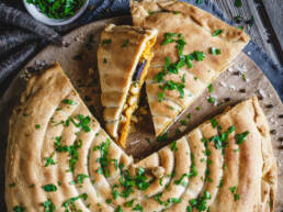 gefüllte Pizza vegan