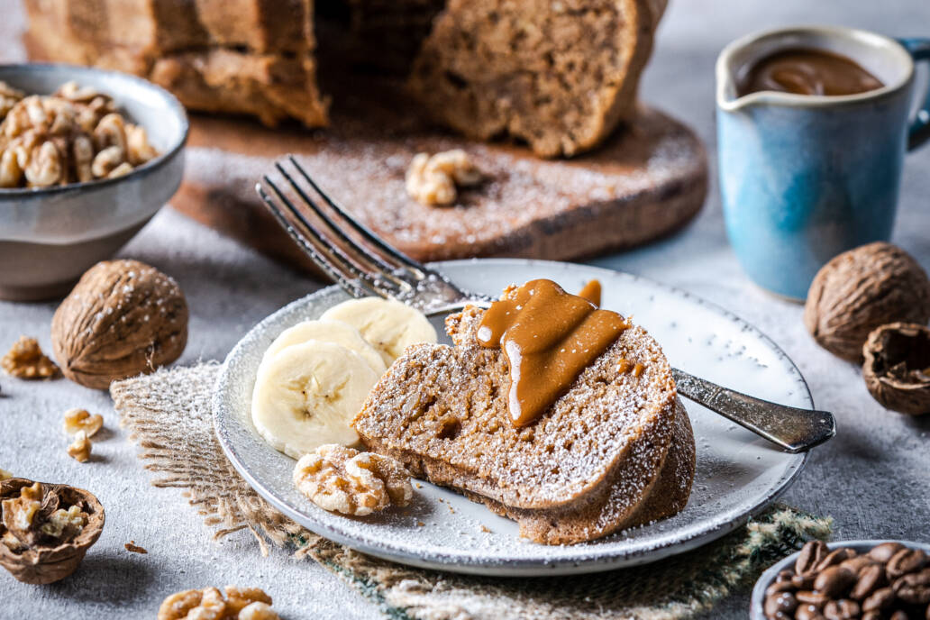 Kaffee Walnuss Bananen Kuchen vegan