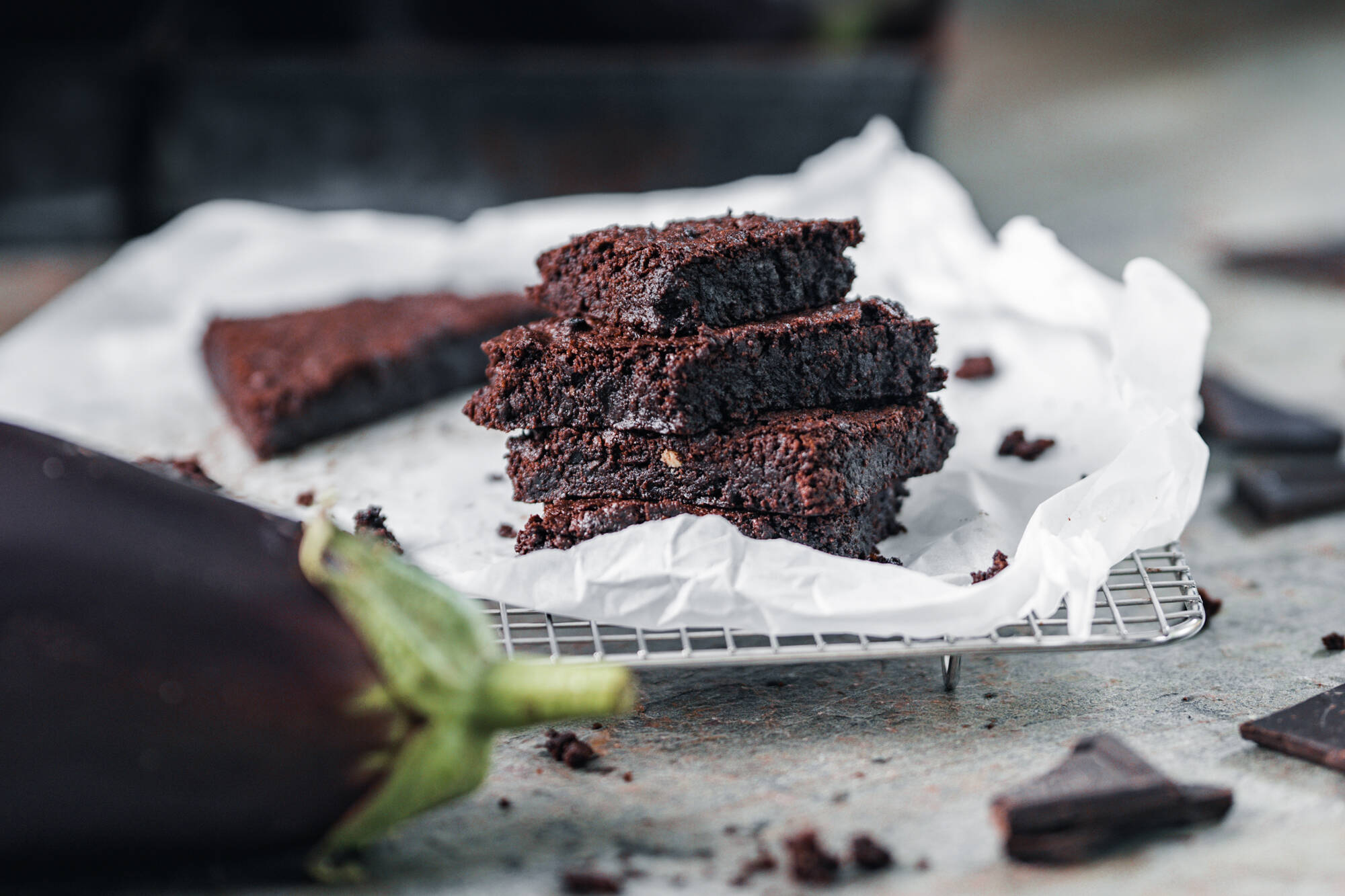 Aubergine and Chocolate Brownies