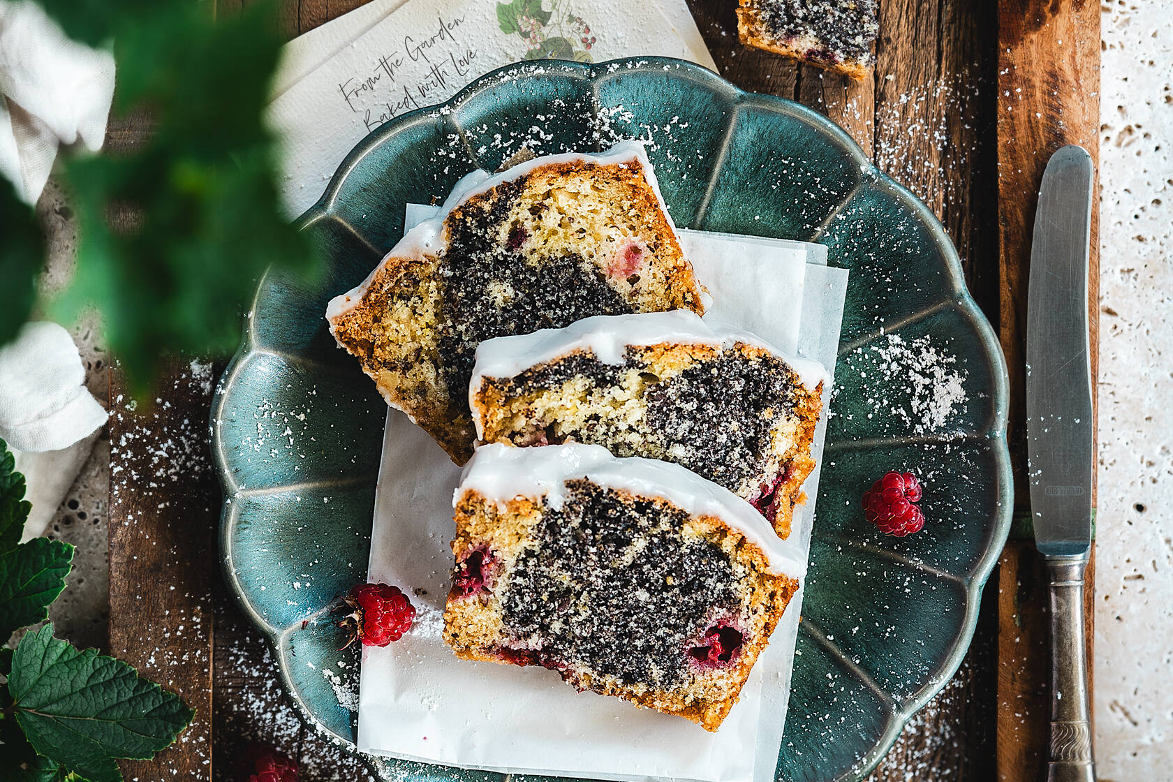 Vegan Poppy Seed Raspberry Cake