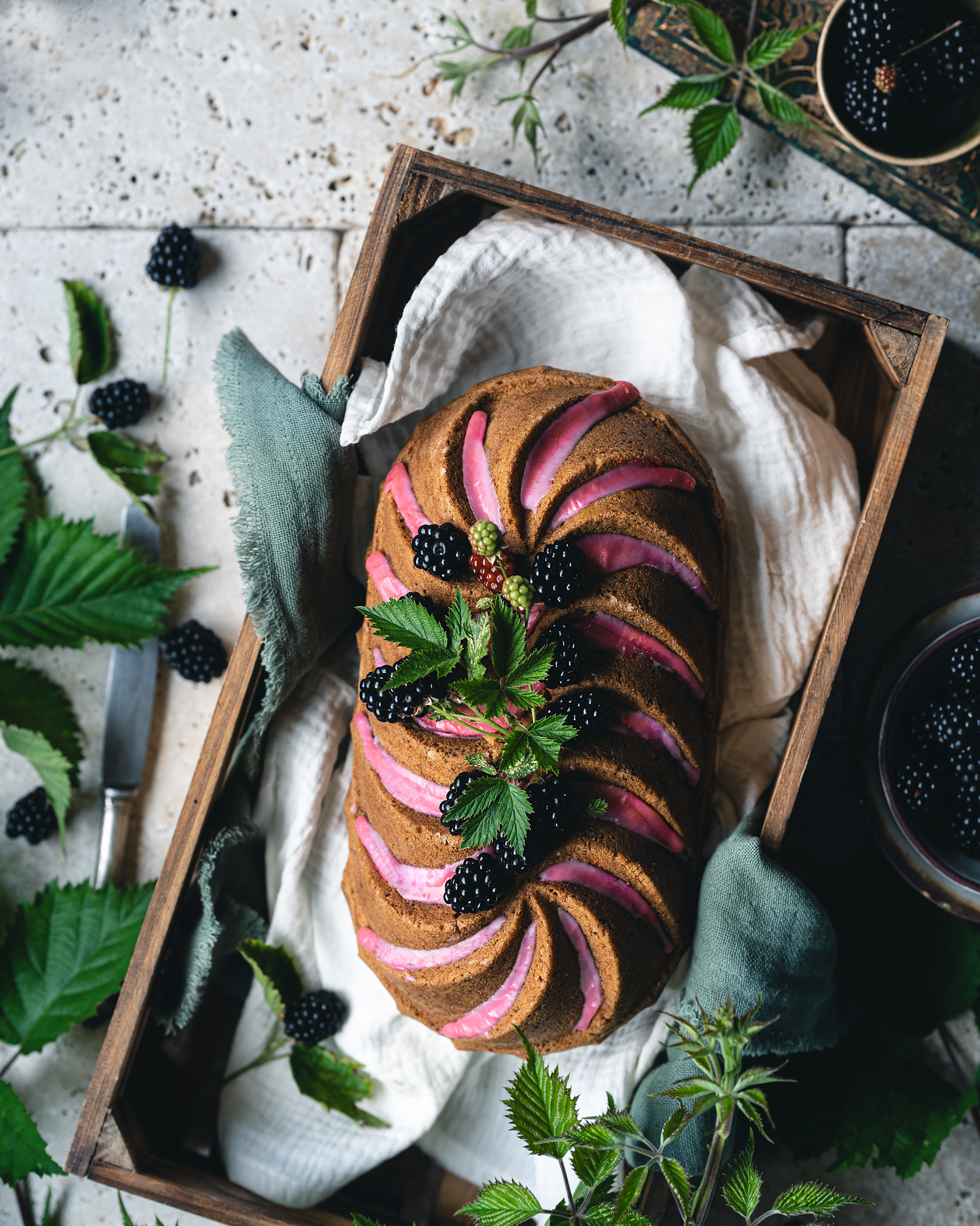 Vegan Blackberry Cream Cheese Loaf Cake