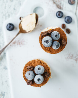 vegane Erdnussbutter Kaffee Törtchen