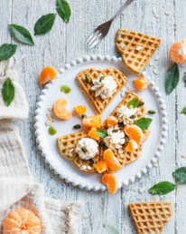 vegane Haferflocken-Waffeln