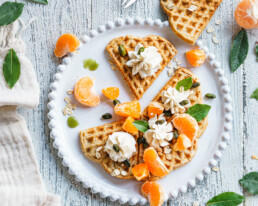 vegane Haferflocken-Waffeln