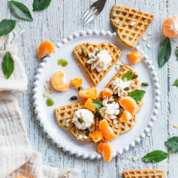 vegane Haferflocken-Waffeln
