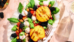 Gegrillte Pfirsiche Mandelmus Salatdressing
