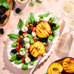 Gegrillte Pfirsiche Mandelmus Salatdressing