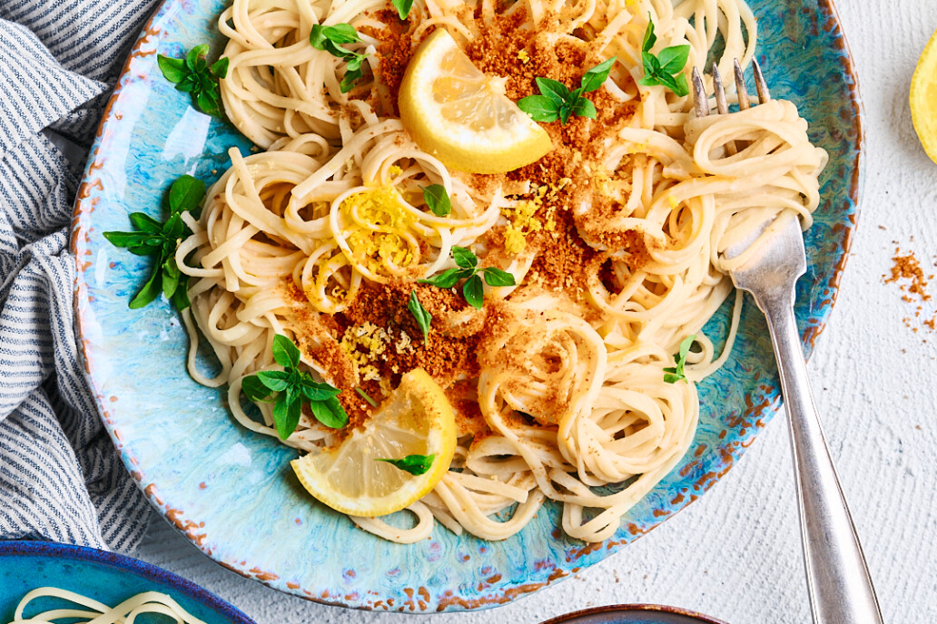 Vegane cremige Pasta al Limone