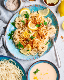 Vegane cremige Pasta al Limone