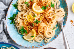 Vegane cremige Pasta al Limone