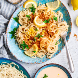 Vegane cremige Pasta al Limone