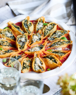 vegane Conchiglioni Spinat Ricotta