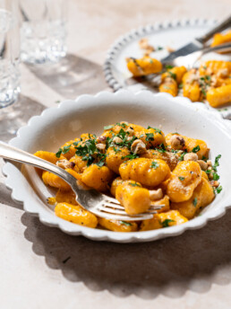 vegane Kürbis Gnocchi